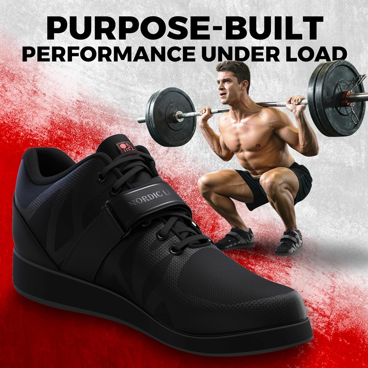 MEGIN Deadlift Shoes – Elevated Heel Gym Footwear for Powerlifting, Weightlifting & Strength Training – Non-Slip Sole Lifting Shoes for Men