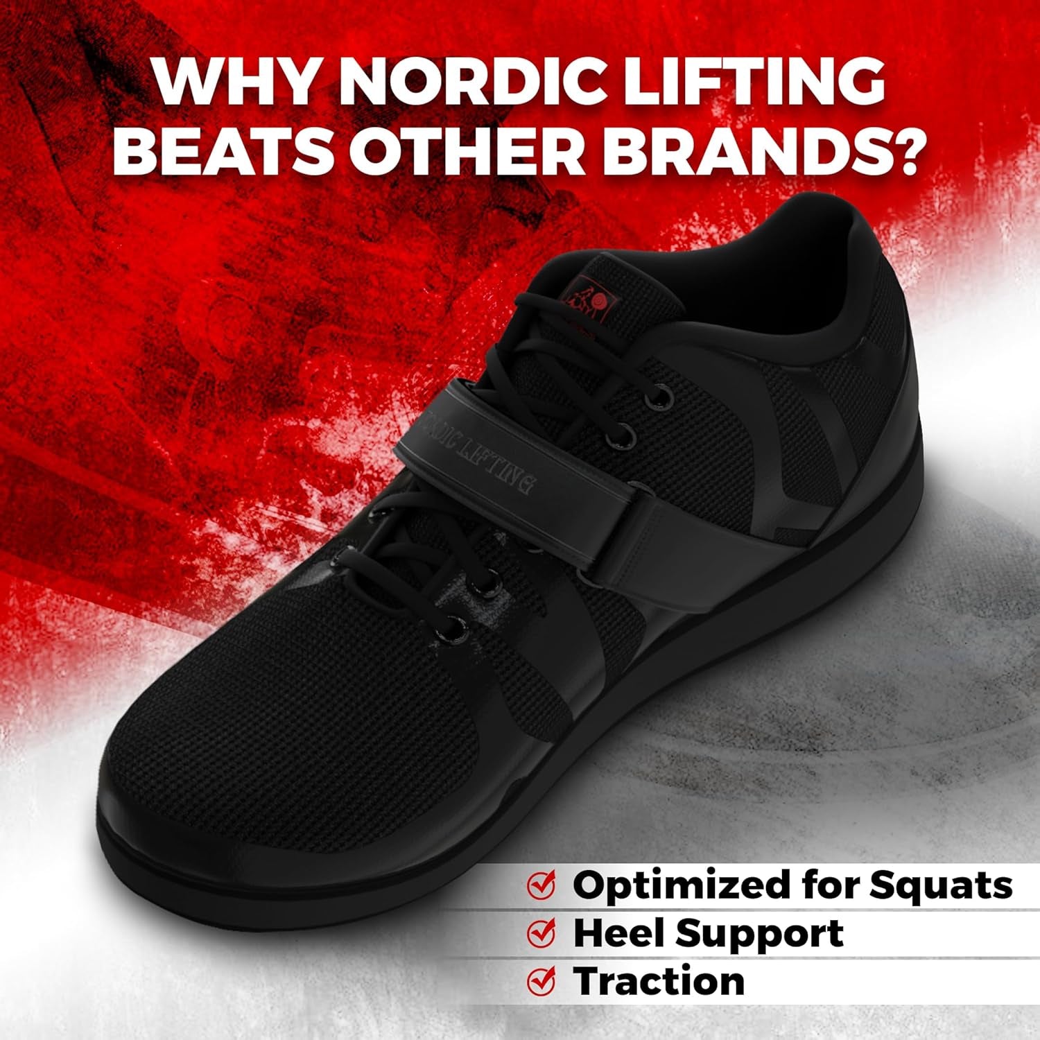 MEGIN Deadlift Shoes – Elevated Heel Gym Footwear for Powerlifting, Weightlifting & Strength Training – Non-Slip Sole Lifting Shoes for Men