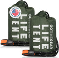 Survival Life Tent • 2 Person Mylar Emergency Shelter Tube Tent + Paracord • All-Weather Protection for Camping, Hiking, & Survival Kits • Includes Emergency Whistle