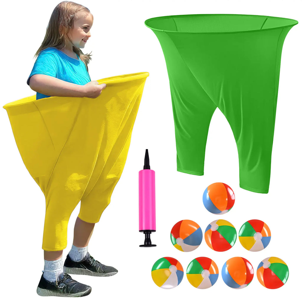 Granny Pants Yard Game Set,Oversize Granny Pants,Children'S Indoor Games,Parent-Child Game Set,Adult Outdoor, Giant Pants, with Bouncy Ball and Pump, Large Outdoor Day Family Fun Party Toss Game Excellent Gift for Children