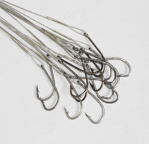 20Pcs Wire Leader Hook Rigs Baitholder Fishing Hook Nylon Coated Fishing Wire Leader with Swivel