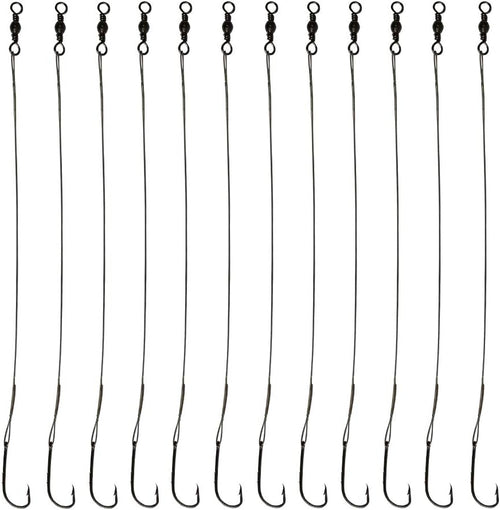 20Pcs Wire Leader Hook Rigs Baitholder Fishing Hook Nylon Coated Fishing Wire Leader with Swivel