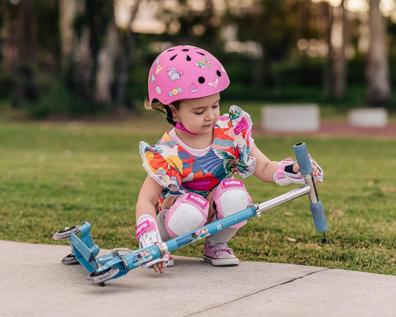 Bike Helmet with DIY Stickers, CPSC & CE Certified - Toddler Helmet for Skateboard Roller-Skating Bicycle Scooter
